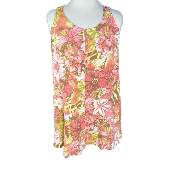 J. Jill Love Linen Floral Shift Dress Sleeveless 100% Linen Women’s Small Summer - Picture 1 of 5